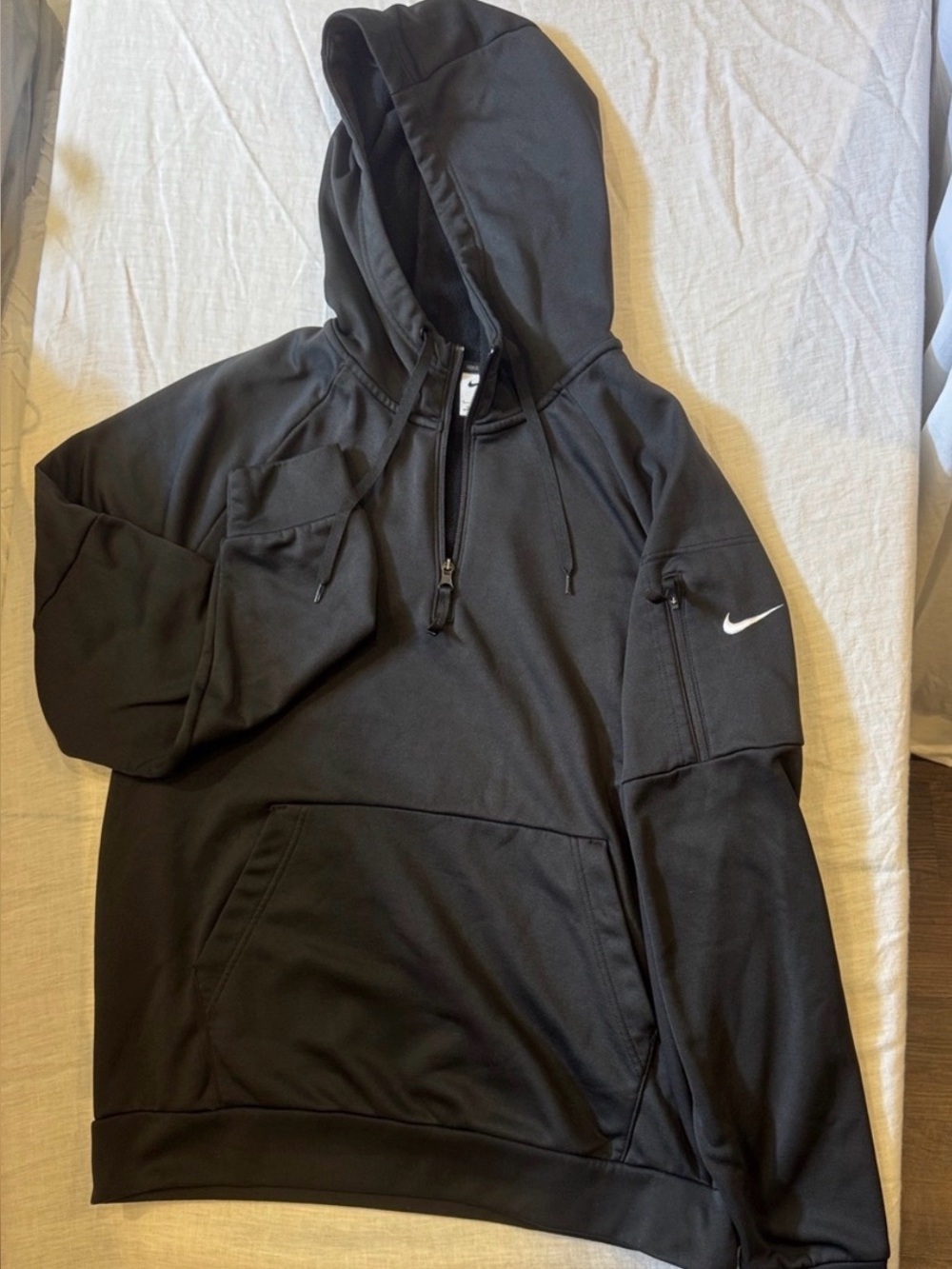Nike Men's Black Half-Zip Hoodie Sweatshirt